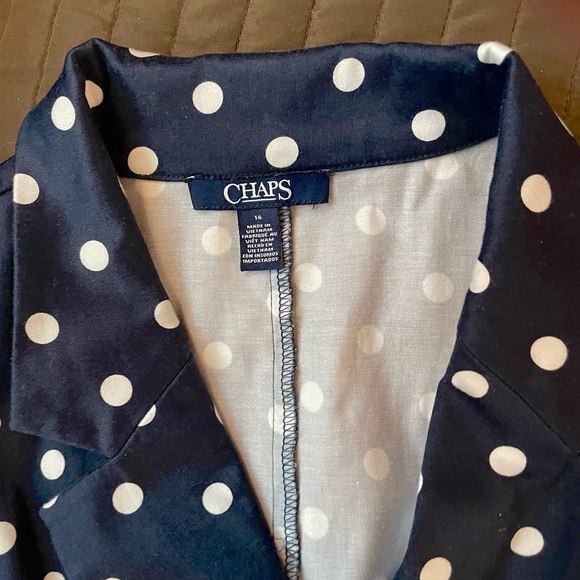 Chaps Navy blue and white polka dot dress - Picture 7 of 7